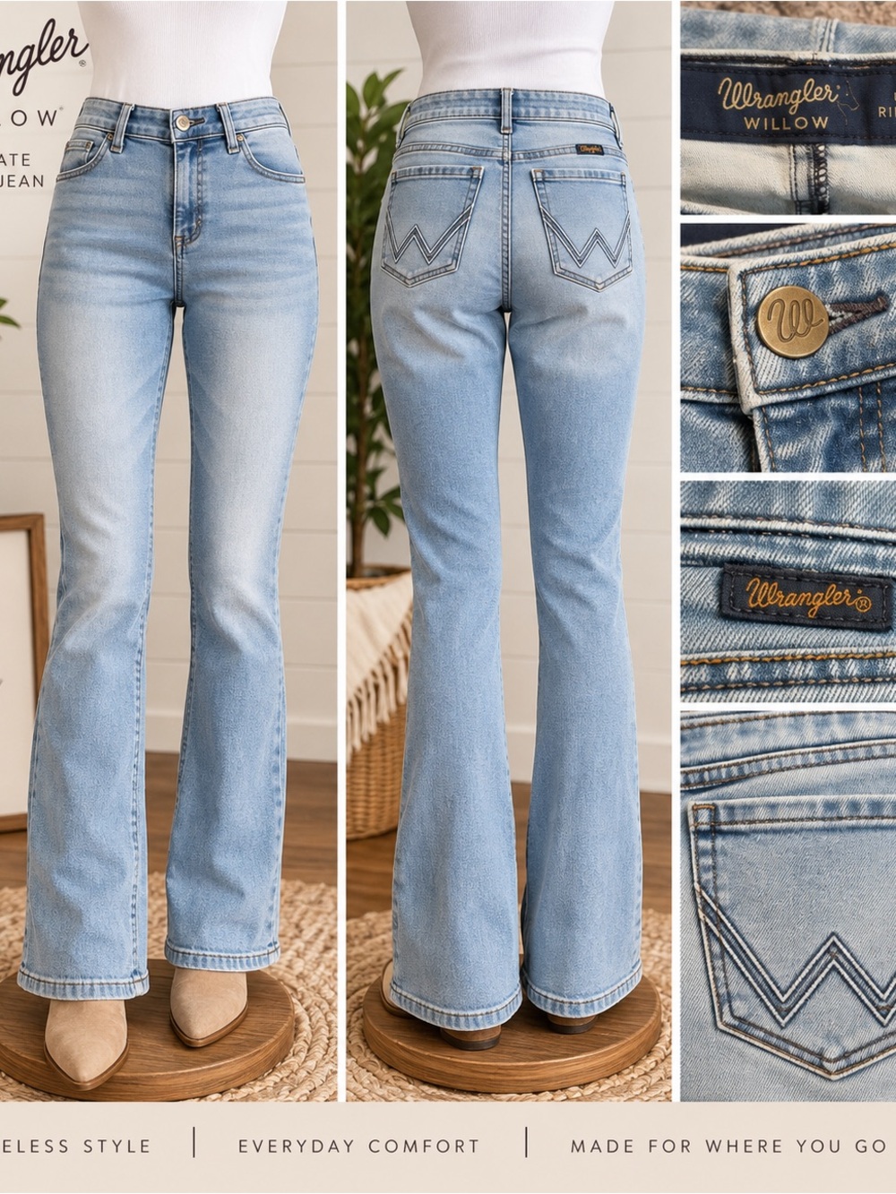 Wrangler Willow Light Blue High-Rise Flare Jeans - Women's 9/32 size